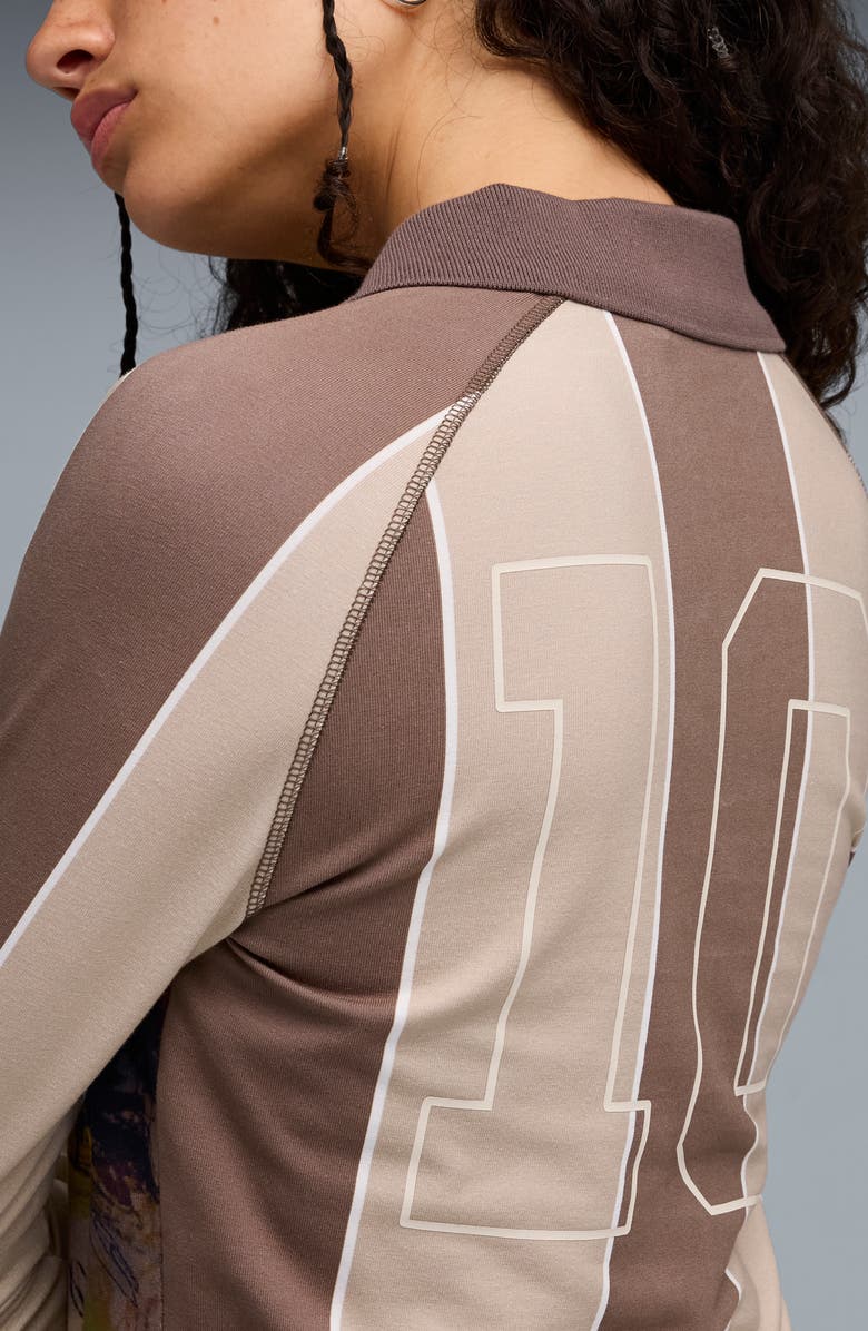 PUMA x KidSuper Long Sleeve Cotton Goalie Jersey, Alternate, color, Flat Bronze