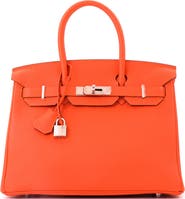 Pre-Owned Hermes Birkin Handbag Orange Togo with Palladium Hardware 30