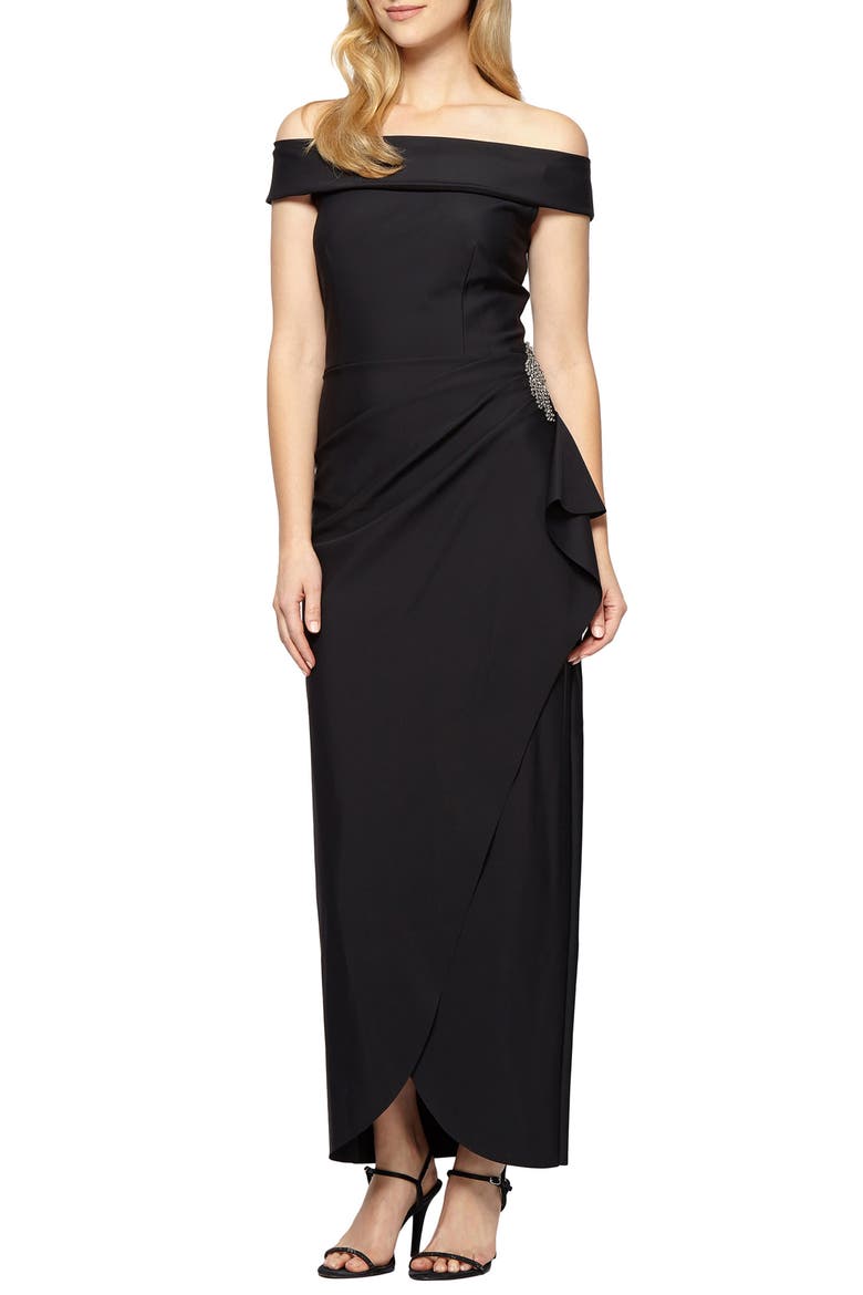Off the Shoulder Side Swept Evening Gown video
