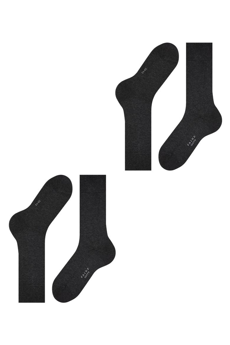 Happy 2-Pack Cotton Socks, Alternate, color, Anthracite Melange