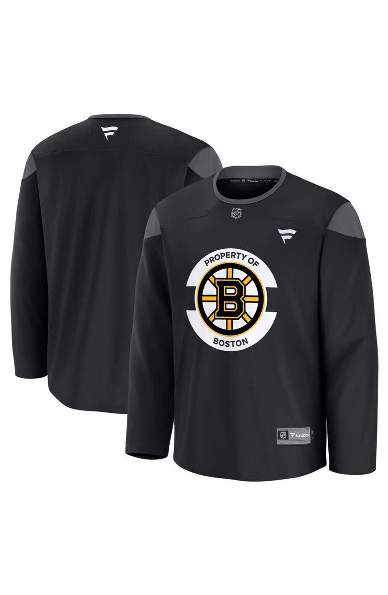 FANATICS Men's Fanatics Black Boston Bruins Team Practice Jersey, Main, color,