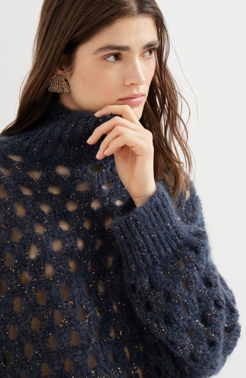 Brunello Cucinelli Dazzling Net Sweater In Black