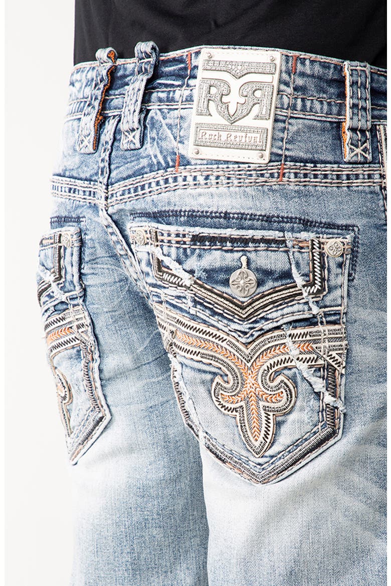 Distressed Straight Leg Jeans, Alternate, color, DEEN J203
