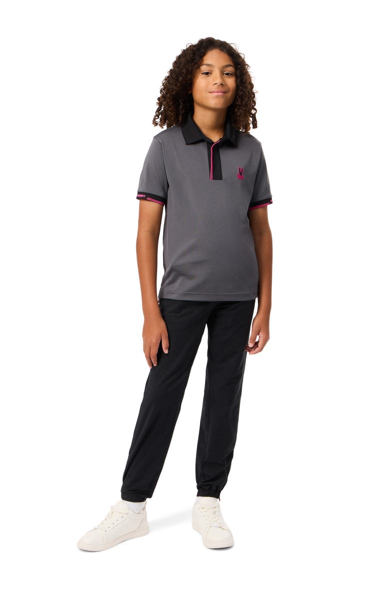 Psycho Bunny Kids' Edmonds Sport Knit Polo, Alternate, color, Blackened Pearl
