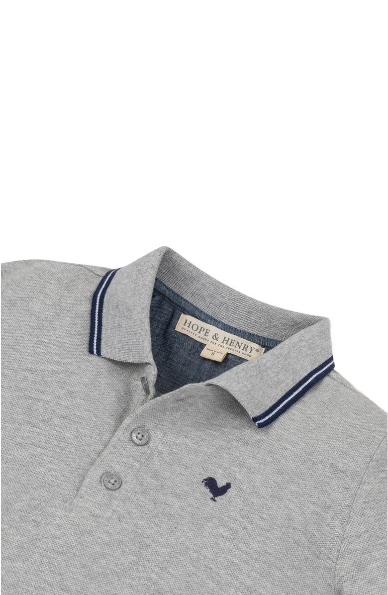 Hope & Henry Baby Boys' Organic Pique Polo, Infant, Alternate, color, Dark Gray Heather