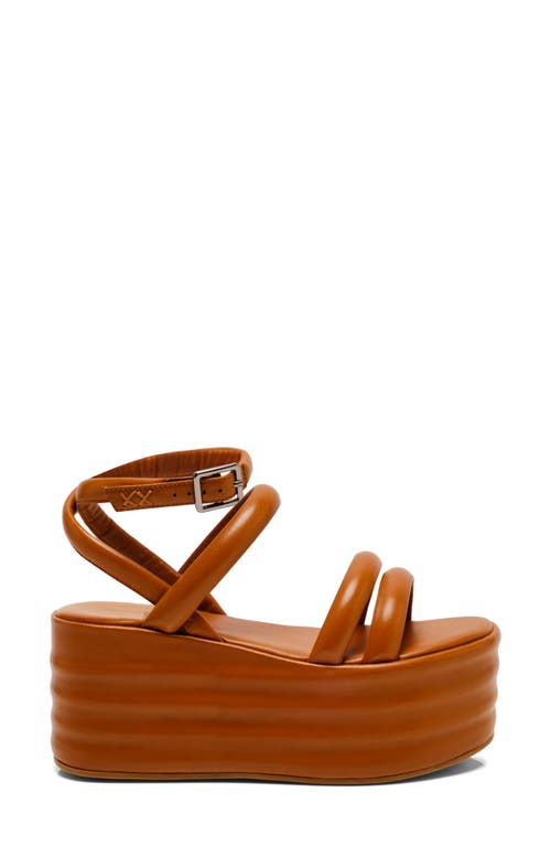 Free People Iris Flatform Sandal In Luggage Leather