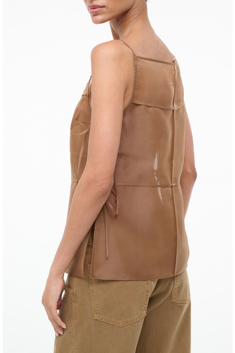 Chandler Side Tie Sleeveless Chiffon Top, Alternate, color, WALNUT