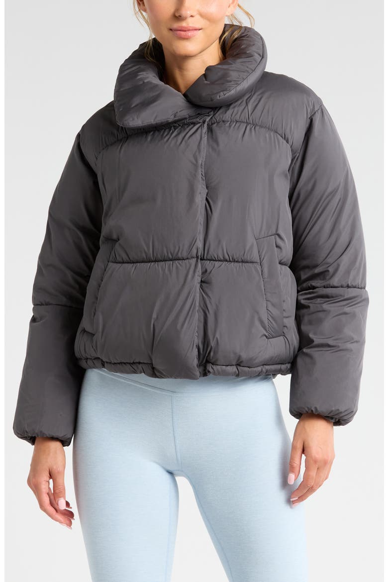 Cozy Cocoon Puffer Jacket, Alternate, color, GREY FORGED