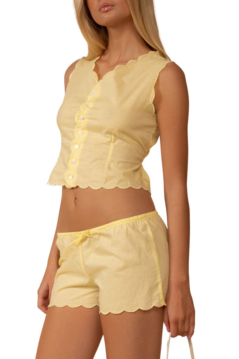 Sunshine Scalloped Cotton Cover-Up Vest, Alternate, color, SUNSHINE