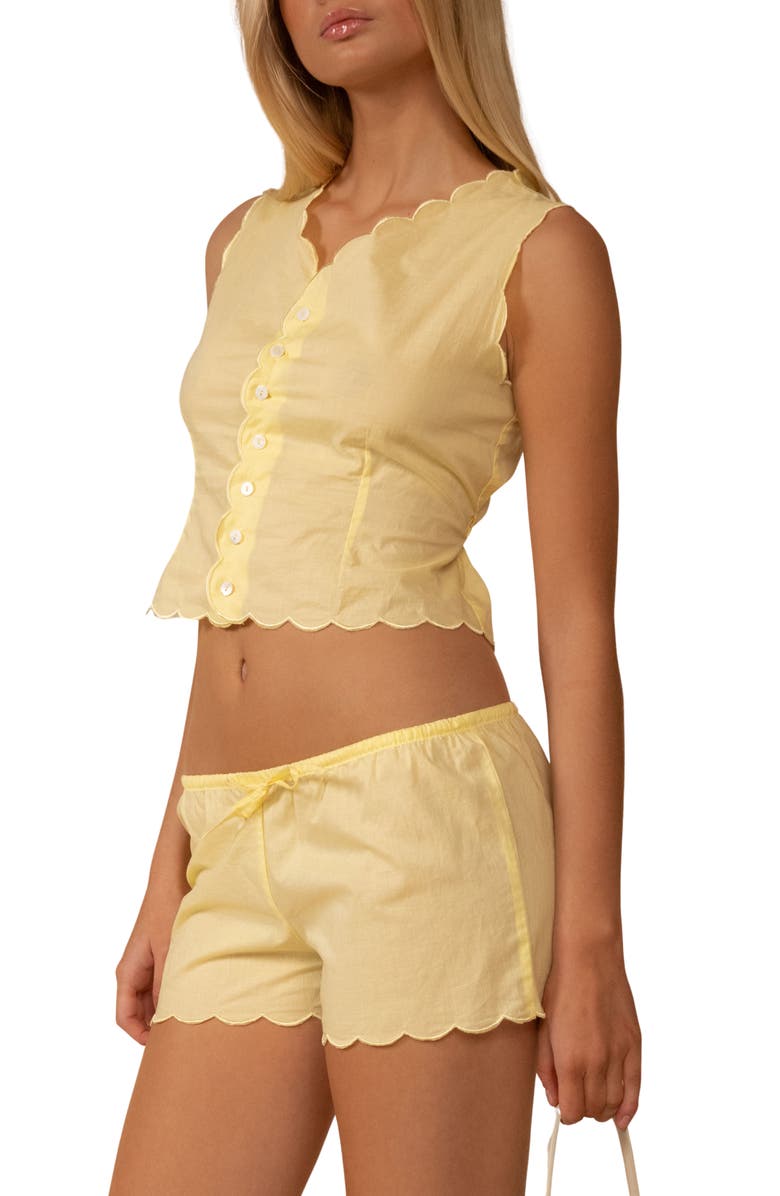 MONTCE Sunshine Scalloped Cotton Cover-Up Vest, Alternate, color, Sunshine