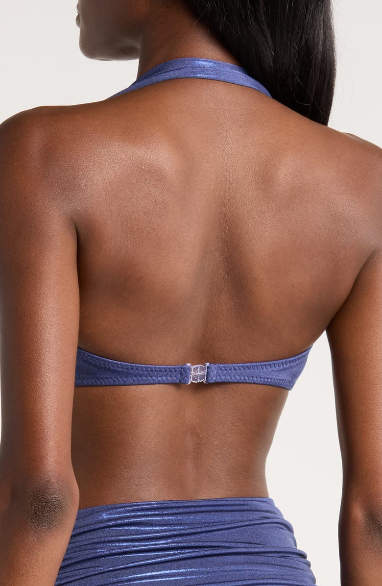 Norma Kamali Bill Ruched Bikini Top, Alternate, color, 