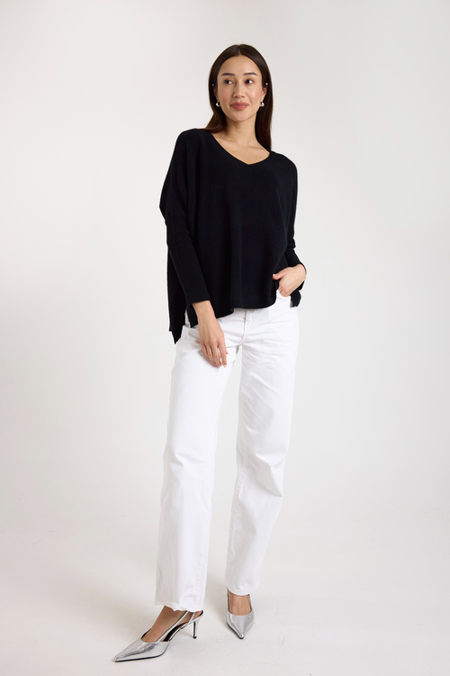 Brodie Pure Cashmere Charlotte V-neck Cashmere Jumper In Black