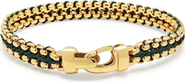 Nialaya Green Woven Box Gold Chain Bracelet