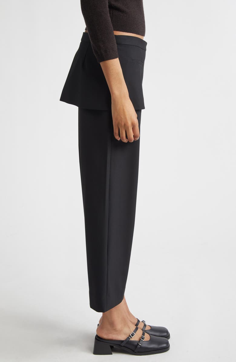 Sandy Liang Mott Crop Skirt Pants, Alternate, color, Black