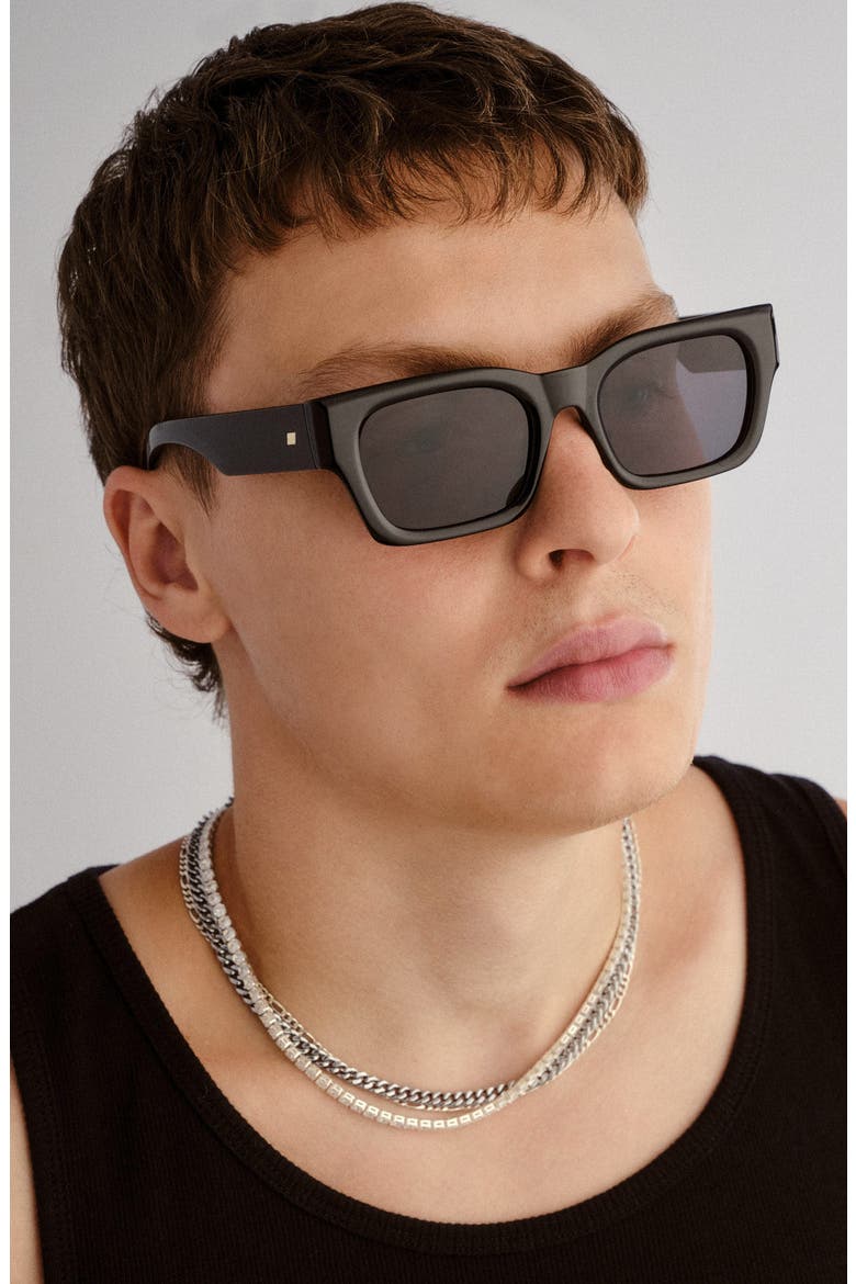 Shmood 52mm Rectangular Sunglasses, Alternate, color, BLACK