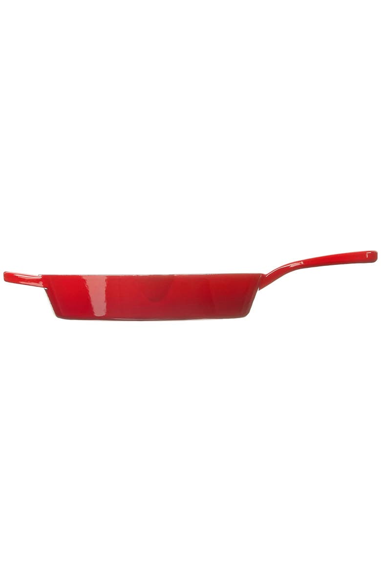 12 Inch Enameled Cast Iron Round Skillet, Alternate, color, Red