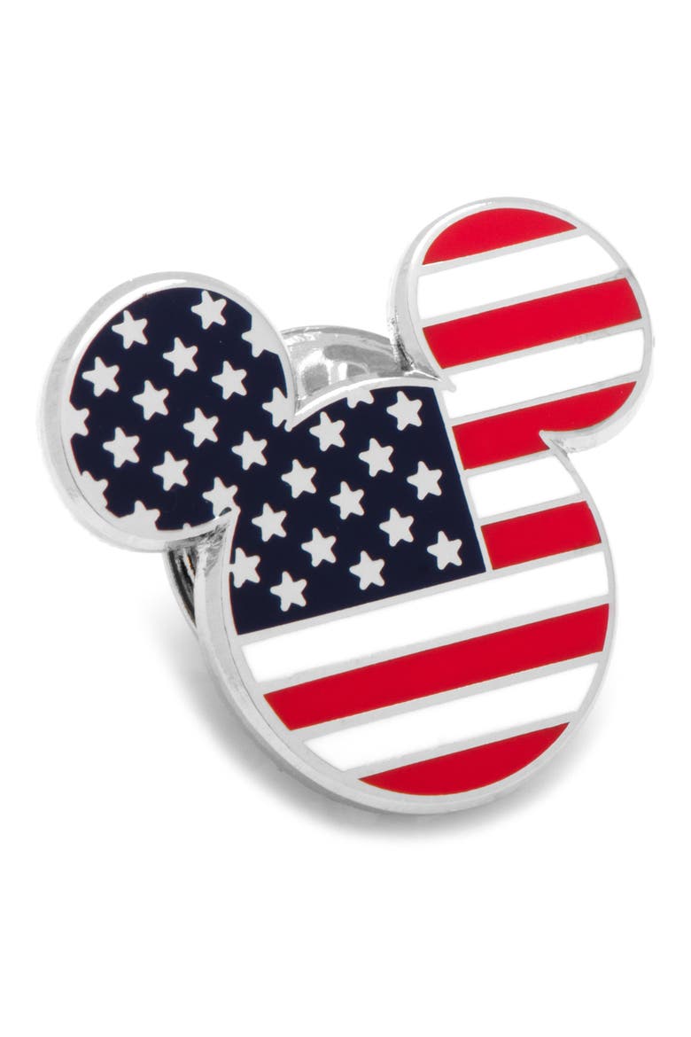 Mickey Mouse Stars & Stripes Lapel Pin, Main, color, RED/ BLUE