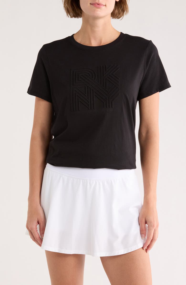 DKNY Embossed Logo T-Shirt, Main, color, Black