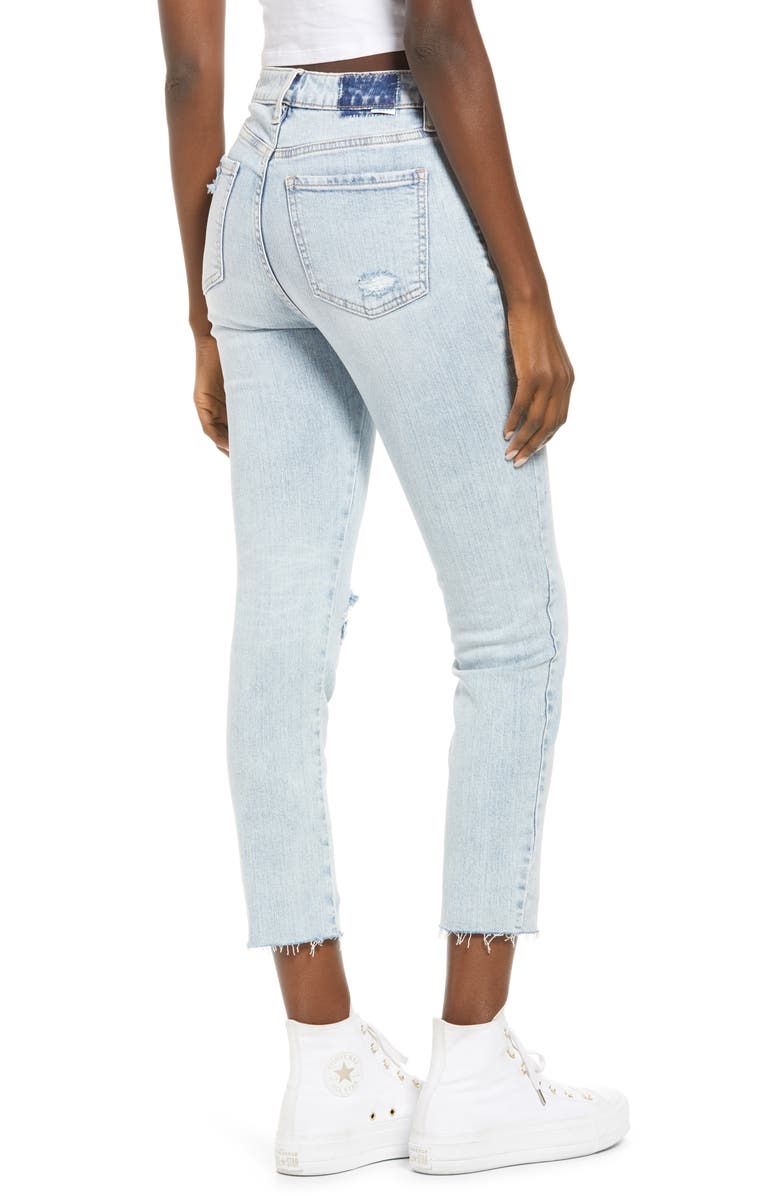 DAZE Daily Driver High Waist Button Fly Straight Leg Jeans, Alternate, color, Winner