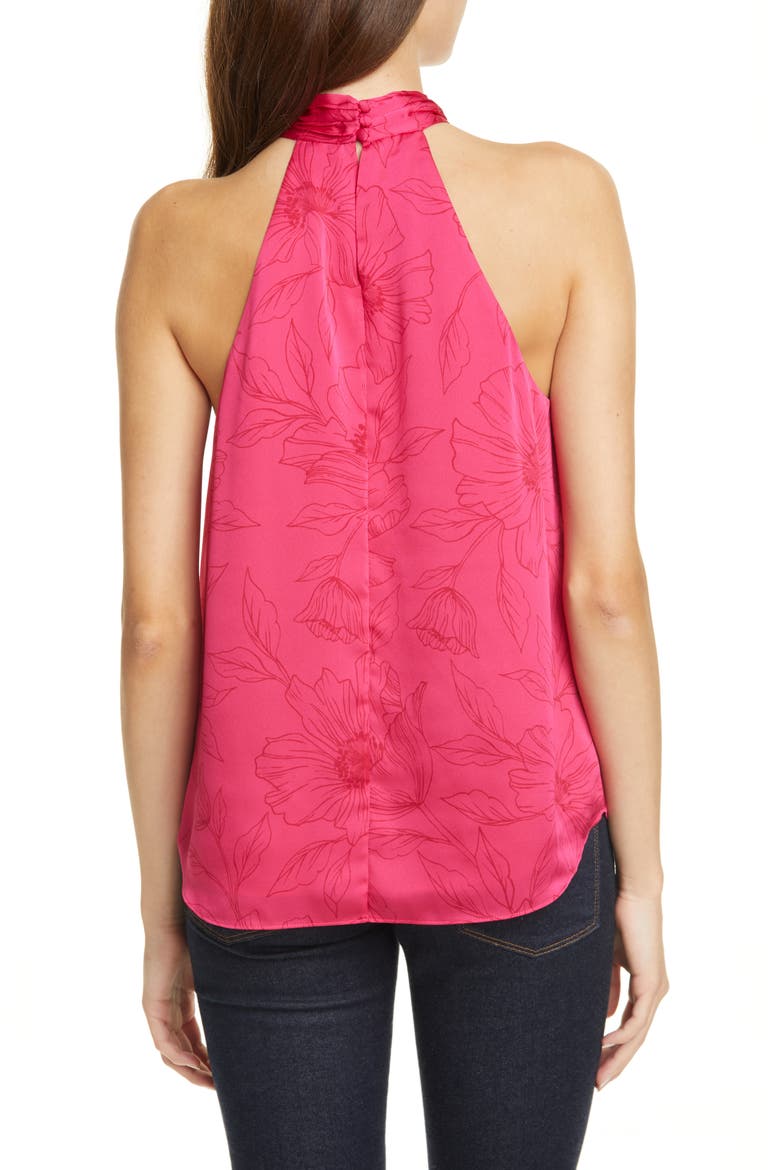 Cedra Floral Halter Top, Alternate, color, FUCHSIA