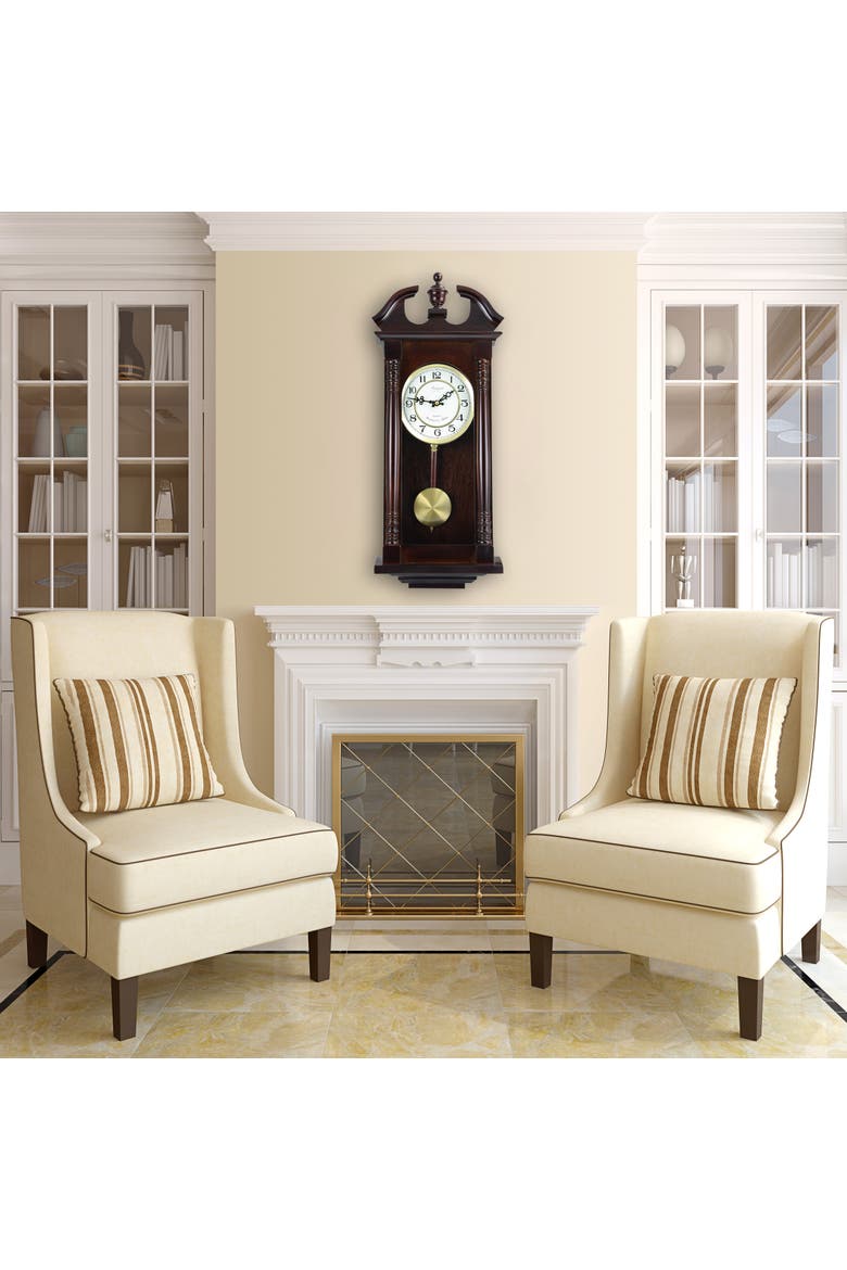 27.5in Cherry Oak Wall Clock, Alternate, color, Cherry Oak