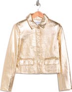 Veronica Beard Imogen Metallic Leather Jacket