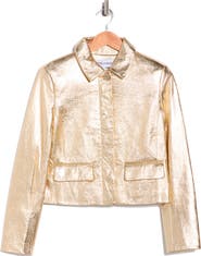 Veronica Beard Imogen Metallic Leather Jacket