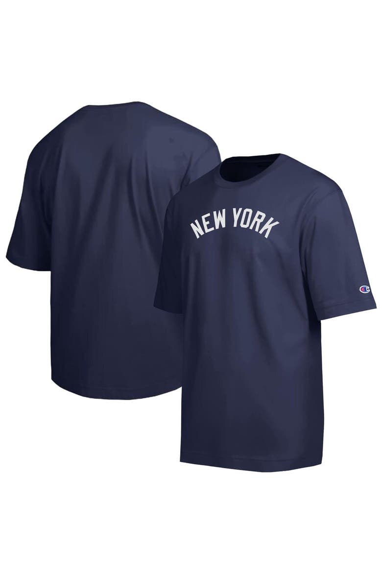 Men's Champion Navy New York Yankees All Star Chenille Wordmark T-Shirt, Main, color, Navy