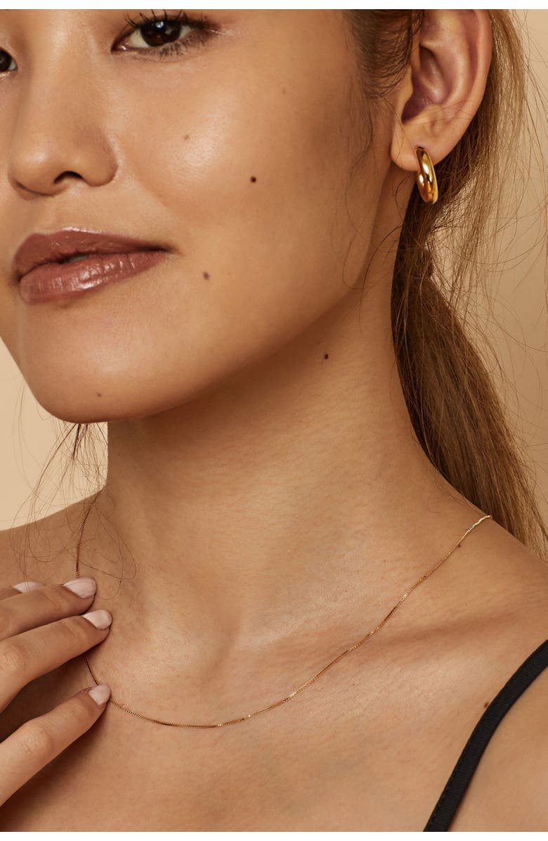 Oradina 14K Gold Everything Bold Midi Hoops, Alternate, color, White Gold