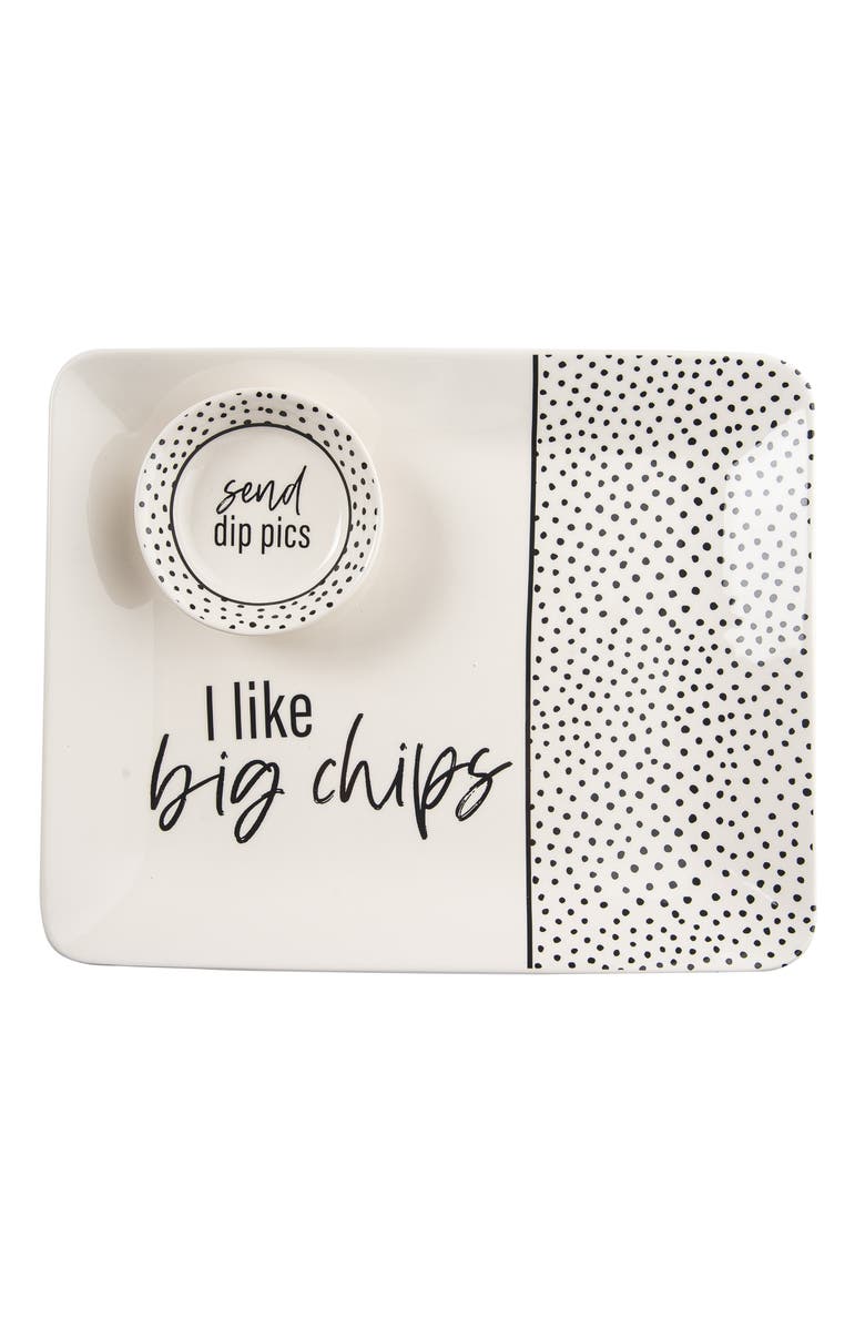 Totalee Gift Pics/Chips Platter & Bowl Set of 2 Ceramic White, Main, color, White