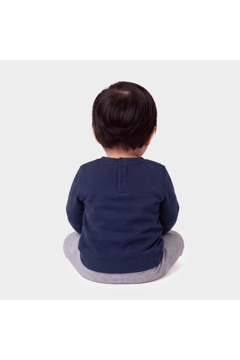 North Pole Varsity Outlines Infant Crew Fleece Sweatshirt, Alternate, color, Navy