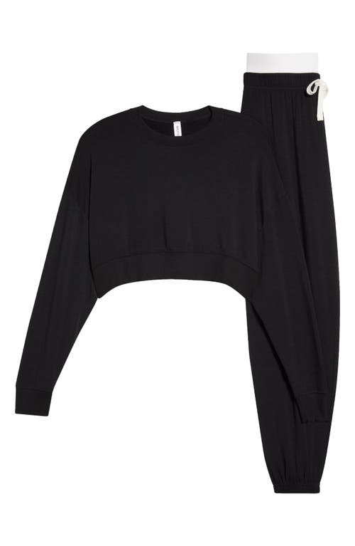 Splits59 Noah Crop Fleece Sweatshirt In Black