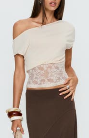 Princess Polly Marienna One Shoulder Lace Top