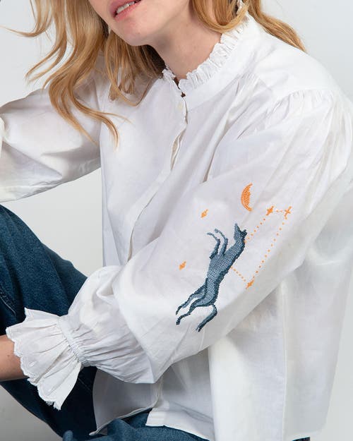 Cape Cove Clover Equestrian Blouse In White