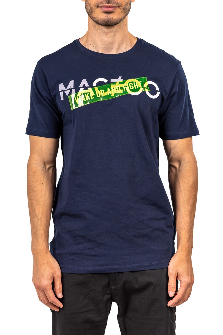 Wakeupfight Navyblue Graphic T-Shirt, Main, color, BLUE