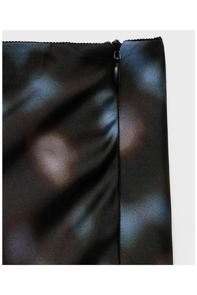 Print Satin Maxi Skirt, Alternate, color, BLUE