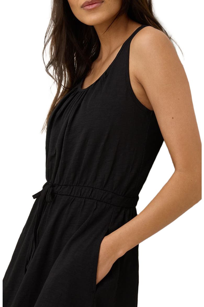 Organic Cotton Relaxed Slub Tank Maxi Dress, Alternate, color, Black