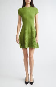 Jason Wu Collection Gradient Cable Fit & Flare Sweater Dress