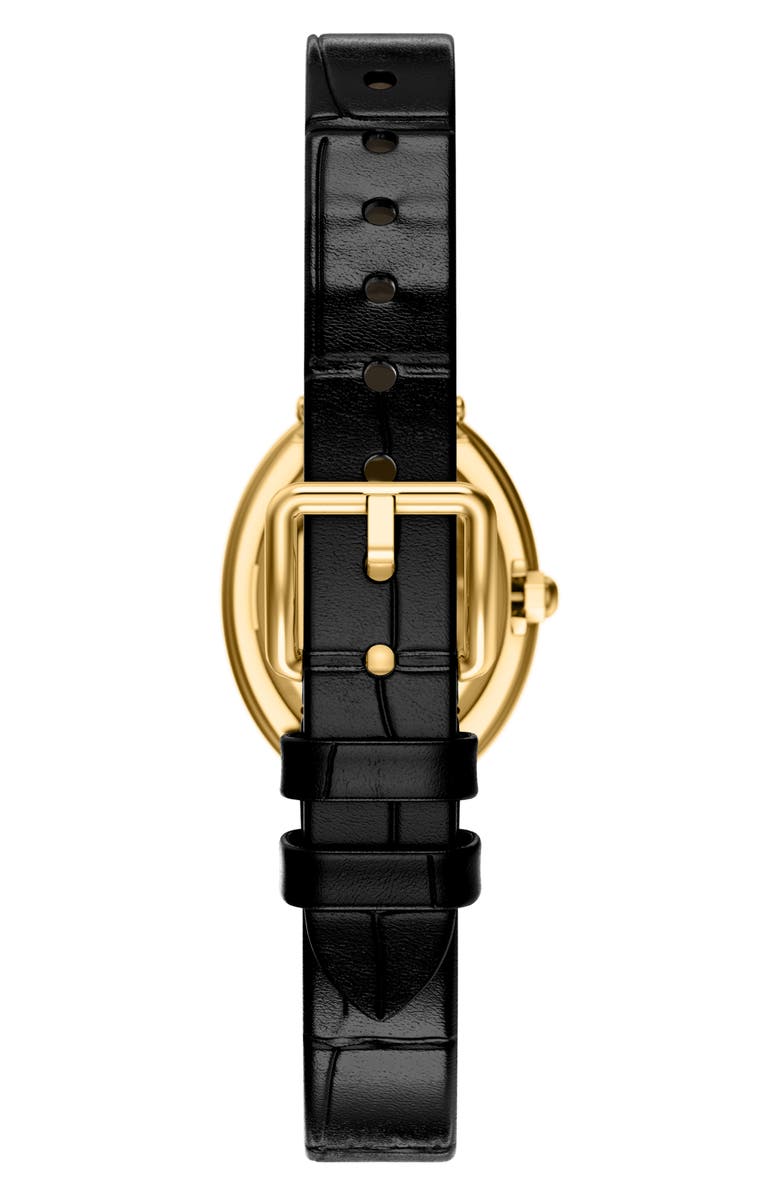 Tory Burch The Oval Leather Strap Watch, 22mm x 28mm, Alternate, color, 