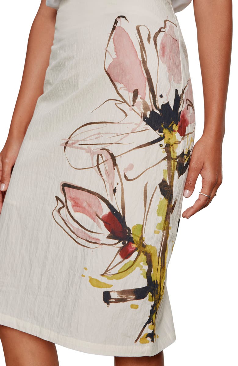 Sanctuary Spring Fleur Pencil Skirt, Alternate, color, Fleur White