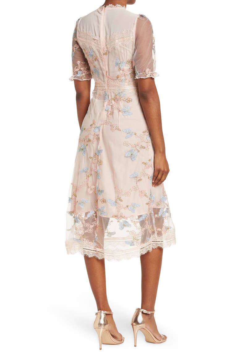 Butterfly Lace Dress, Alternate, color, LIGHT PINK LIGHT BLUE PRINT