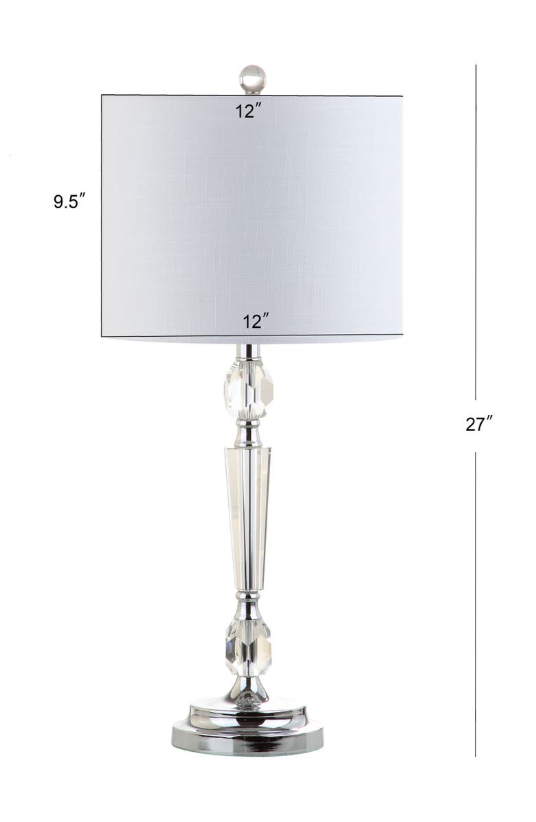 JONATHAN Y Victoria 27" Crystal LED Table Lamp, Clear, Alternate, color, Clear