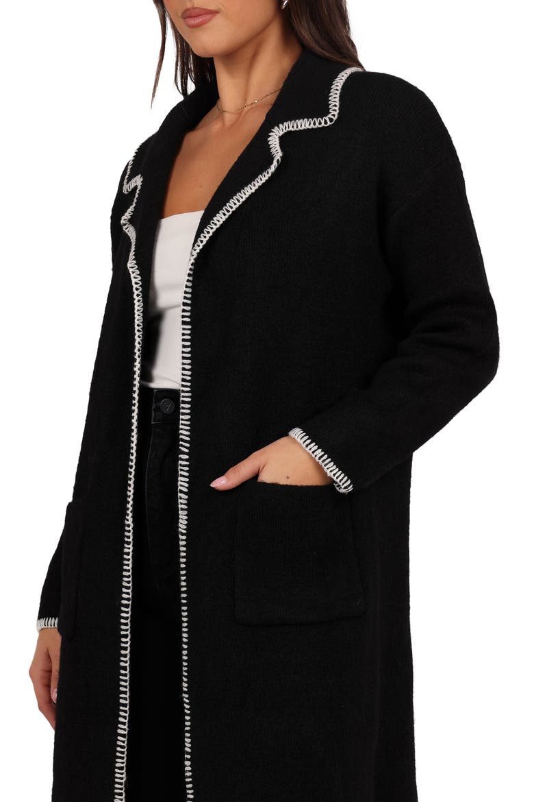 Oaklynn Whipstitched Sweater Coat, Alternate, color, BLACK