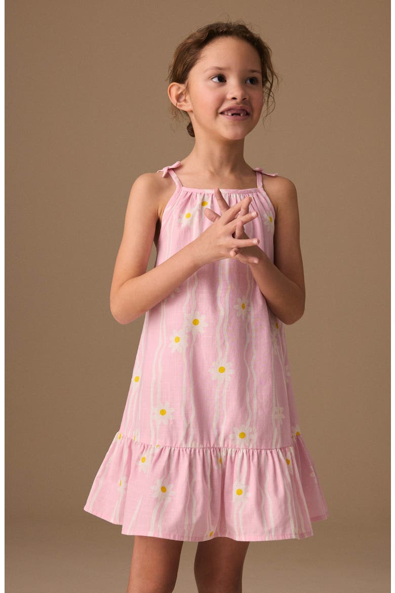Kids' Floral Print Cotton Sundress, Alternate, color, PINK