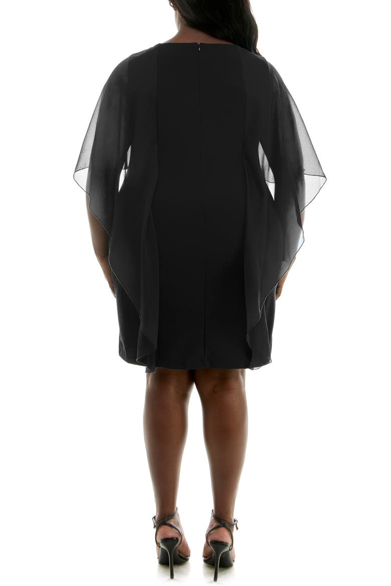 Popover Chiffon Sheath Dress, Alternate, color, BLACK