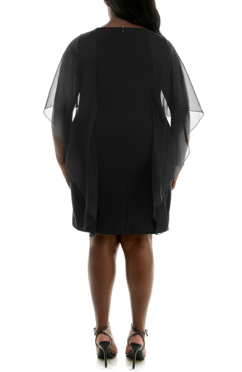 Nina Leonard Popover Chiffon Sheath Dress, Alternate, color, Black