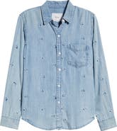 Rails Ingrid Floral Embroidered Chambray Button-Up Shirt