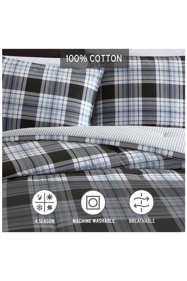 Lewis Plaid Comforter and Sham Set, Alternate, color, ATLANTIC