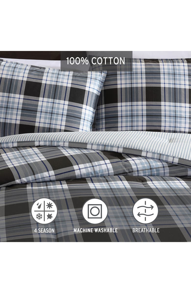 Eddie Bauer Lewis Plaid Comforter and Sham Set, Alternate, color, Atlantic