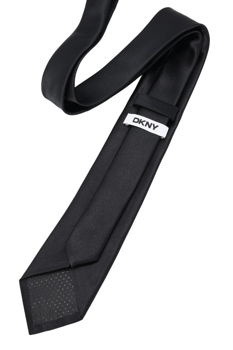 Solid Satin Tie, Alternate, color, BLACK